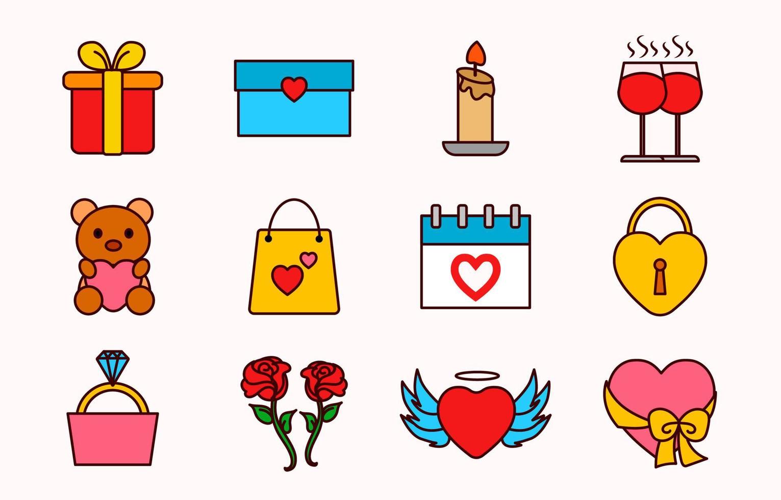 Valentine's Day Icon Set vector