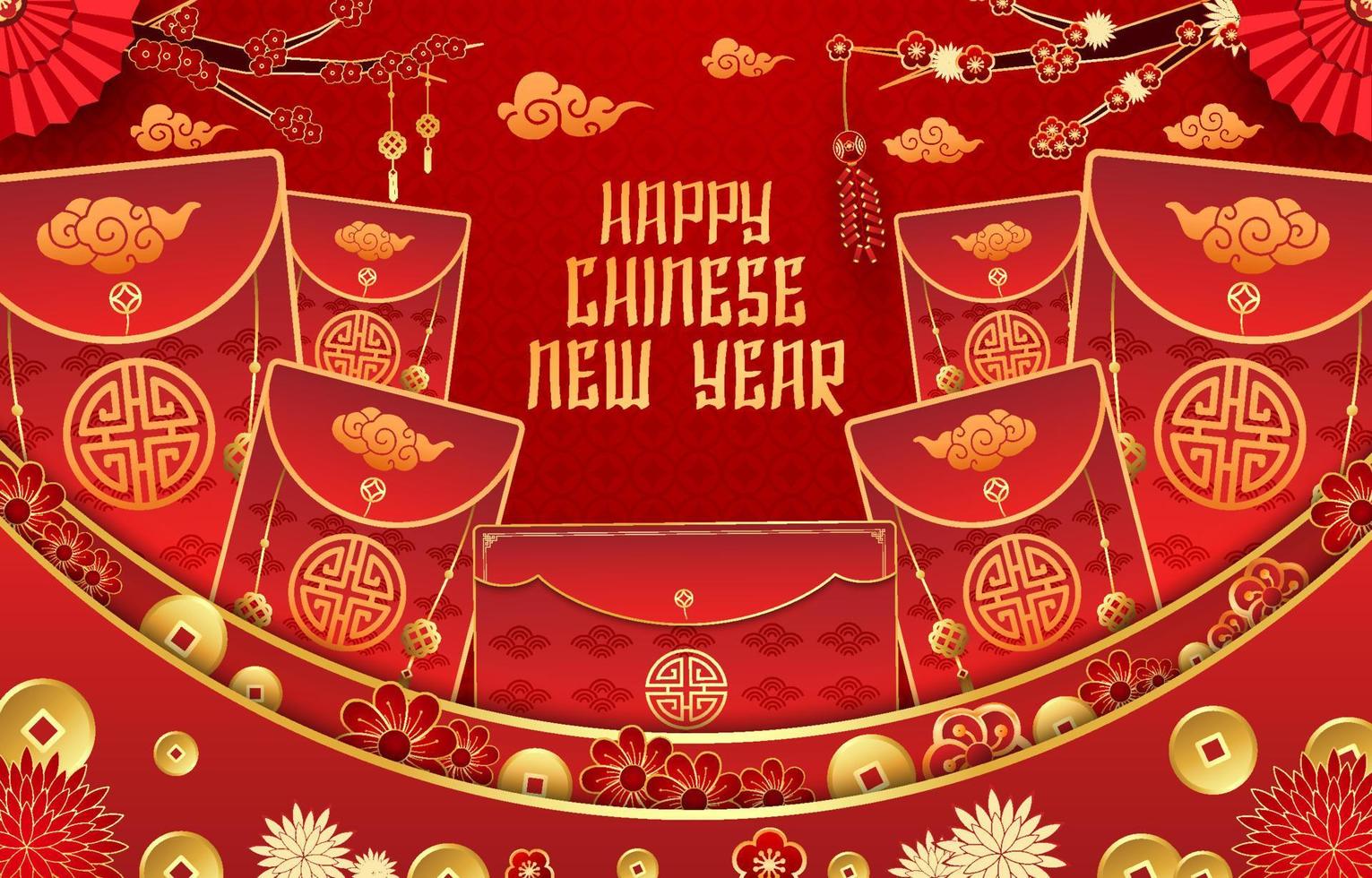 Chinese New Year Red Pocket Background vector