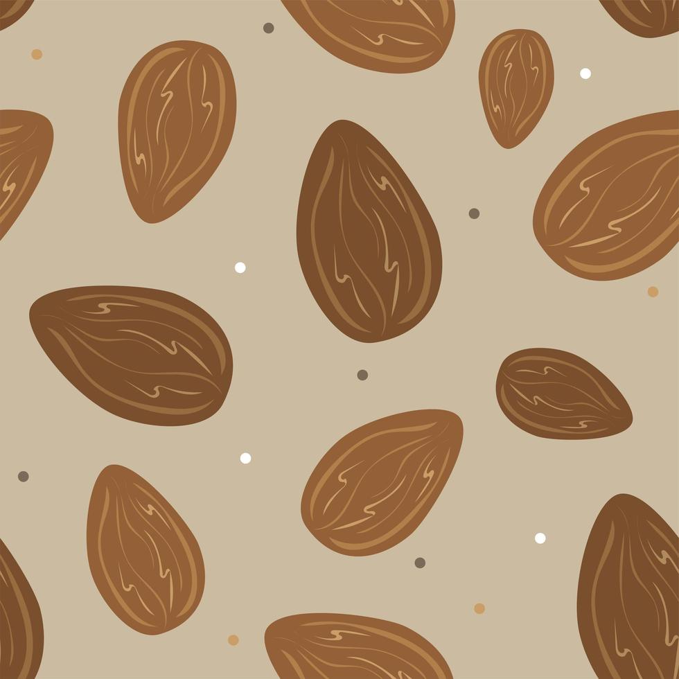 Almonds - vector set of design elements and pattern for packaging background