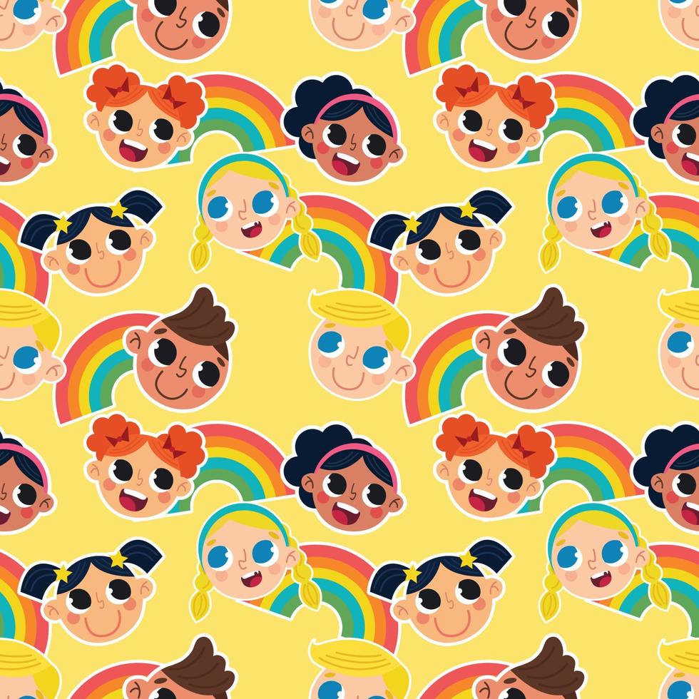 Children's day and cute seamless pattern vector