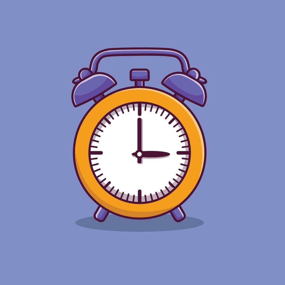 Ilustración de vector de reloj despertador. icono de reloj. reloj despertador de regreso a la escuela