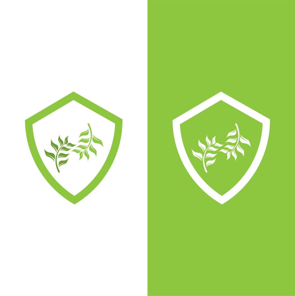 logotipos de la ecología de la hoja del árbol verde vector