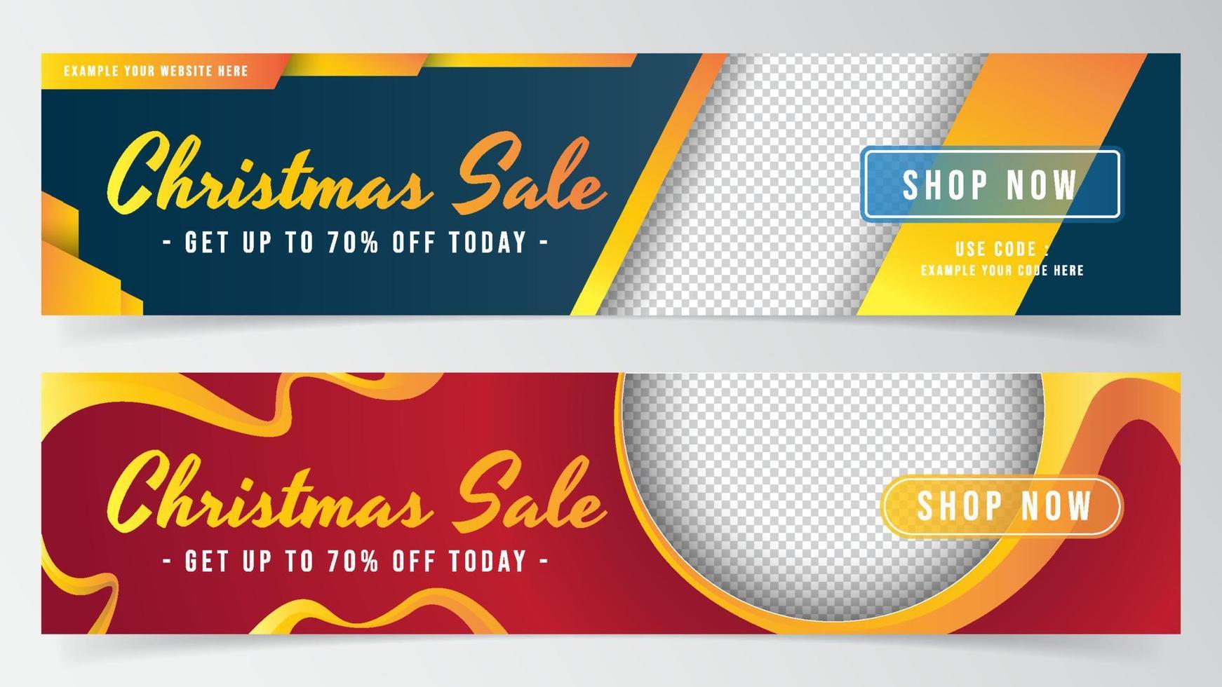 Christmas sale ads banner design template vector