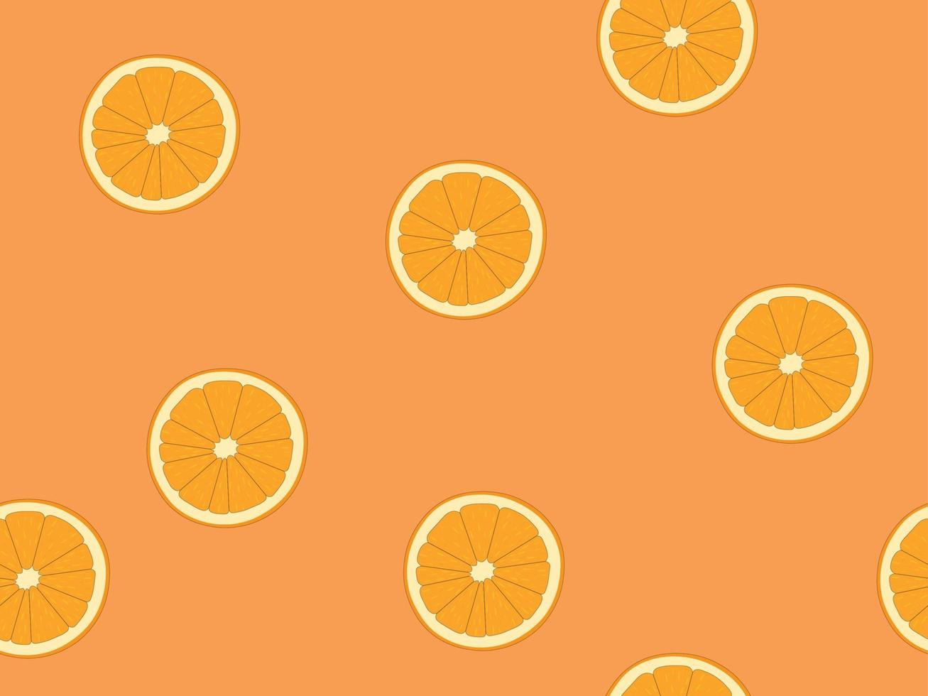 Rodajas de naranja perfecta jugosa fruta colorida ilustración de vector de fondo