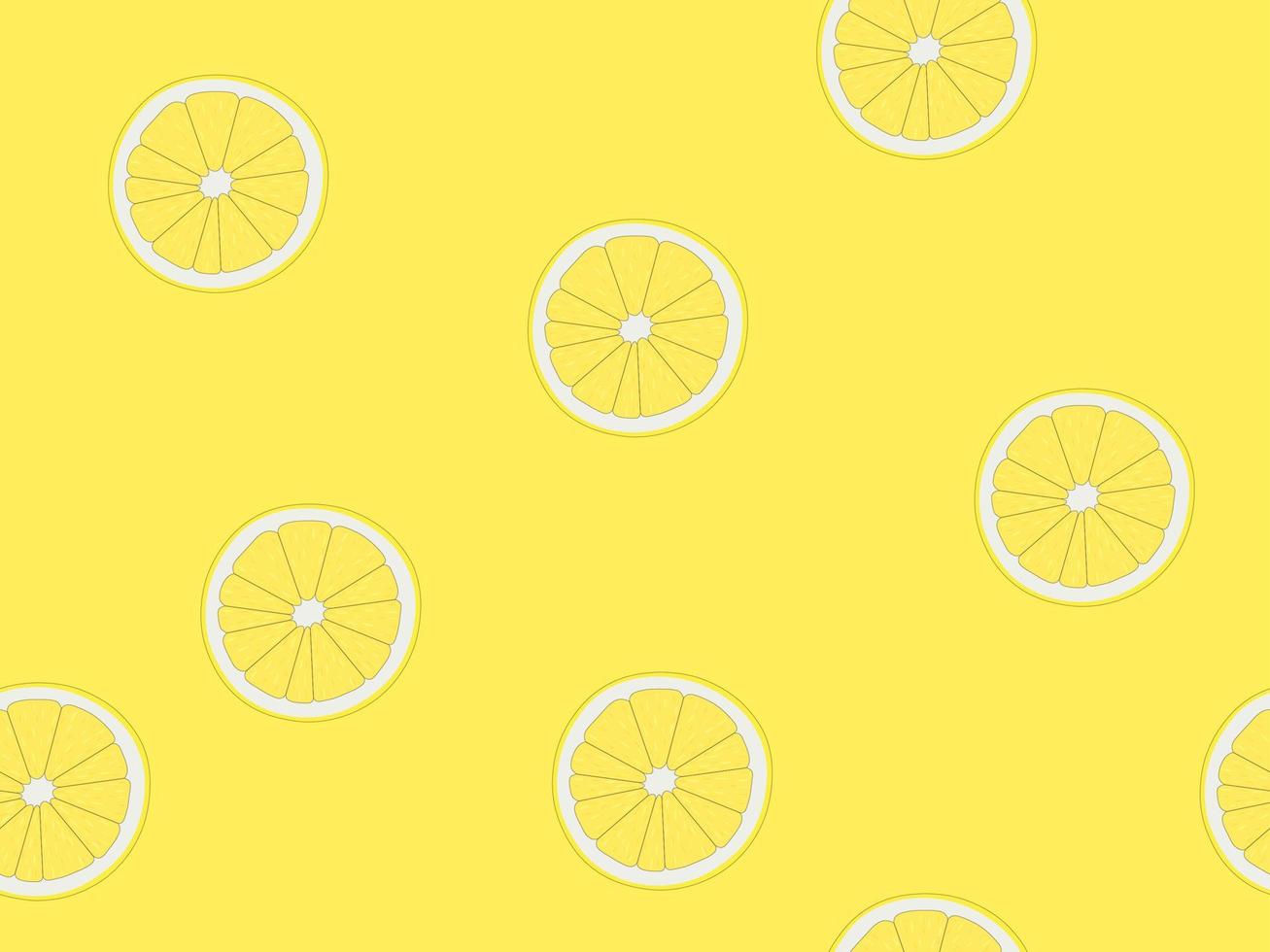 Lemon slices seamless juicy colorful fruit background vector illustration