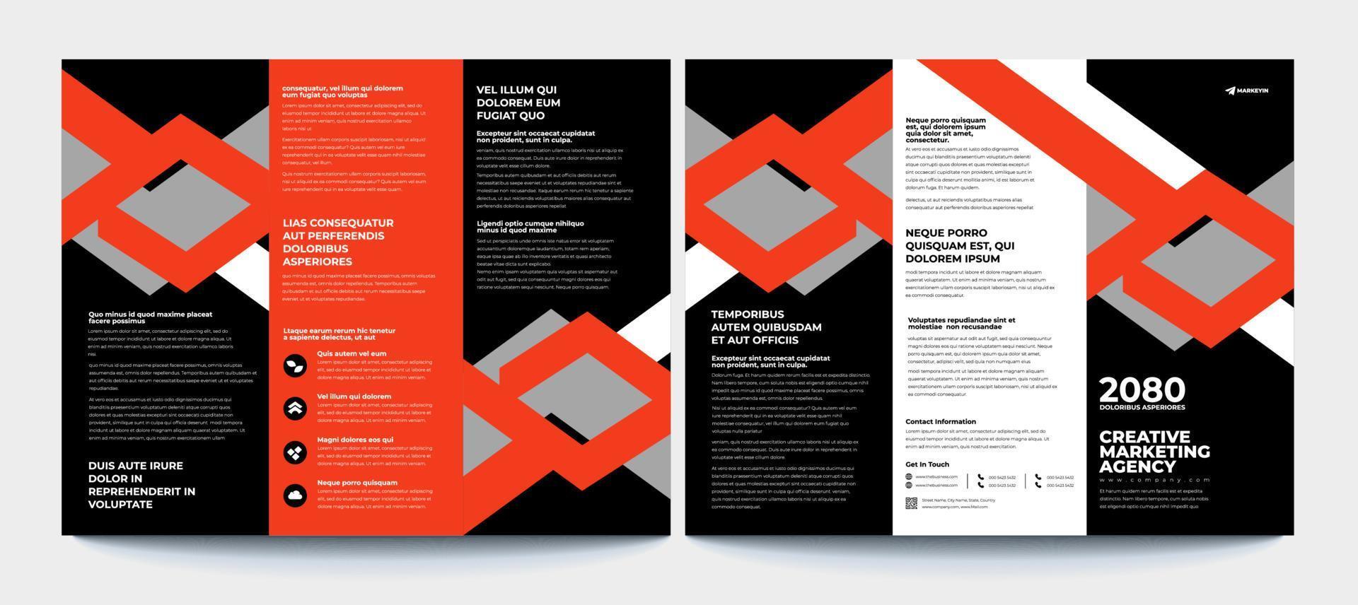 Tri-Fold Brochure Layout vector