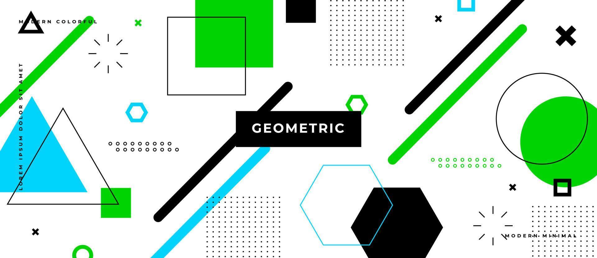 Abstract background, memphis style with different geometric shapes illustration. vector