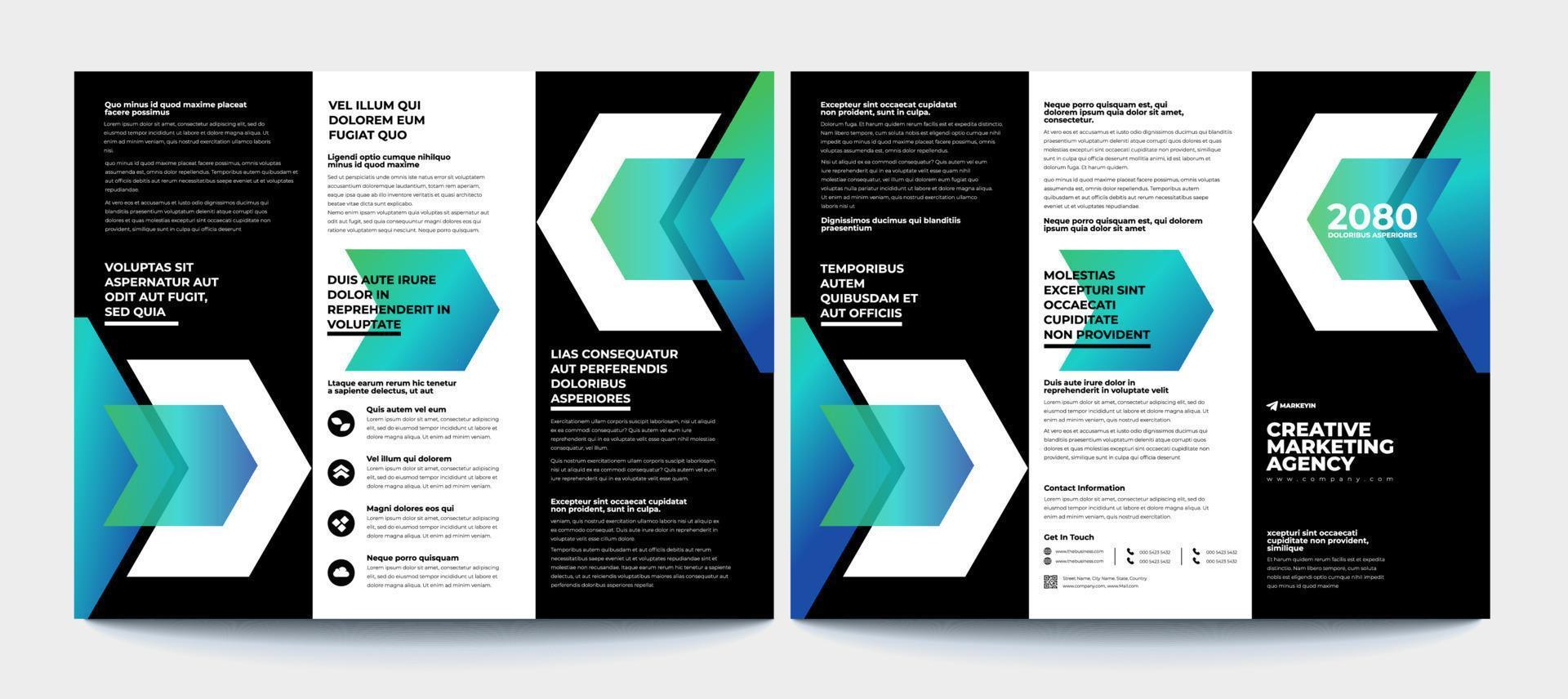 Creative Corporate modern Business Trifold Template Design. vector