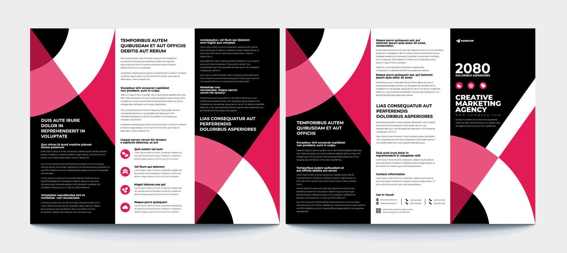 Creative Corporate Business Trifold Flyer Brochure Template Design, Abstract Business Trifold Brochure, Vector Brochure Template Design.