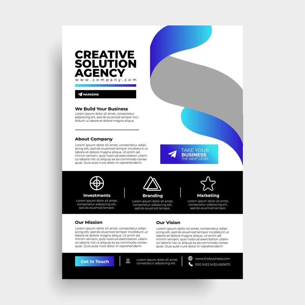 Business brochure design template vector flyer layout elements for magazine