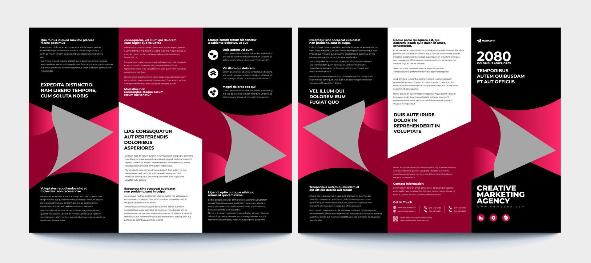 Diseño de plantilla de folleto tríptico de negocios corporativos creativos, folleto tríptico de negocios abstractos, diseño de plantilla de folleto de vector. vector