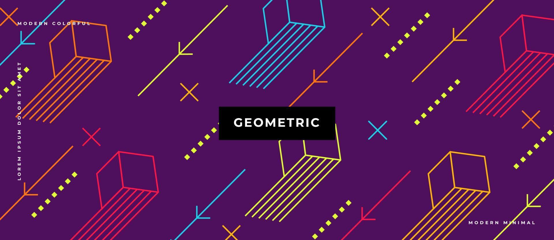 Vector seamless pattern with abstract Bauhaus or Memphis geometric shapes and composition. Retro elements, geometric pattern background.