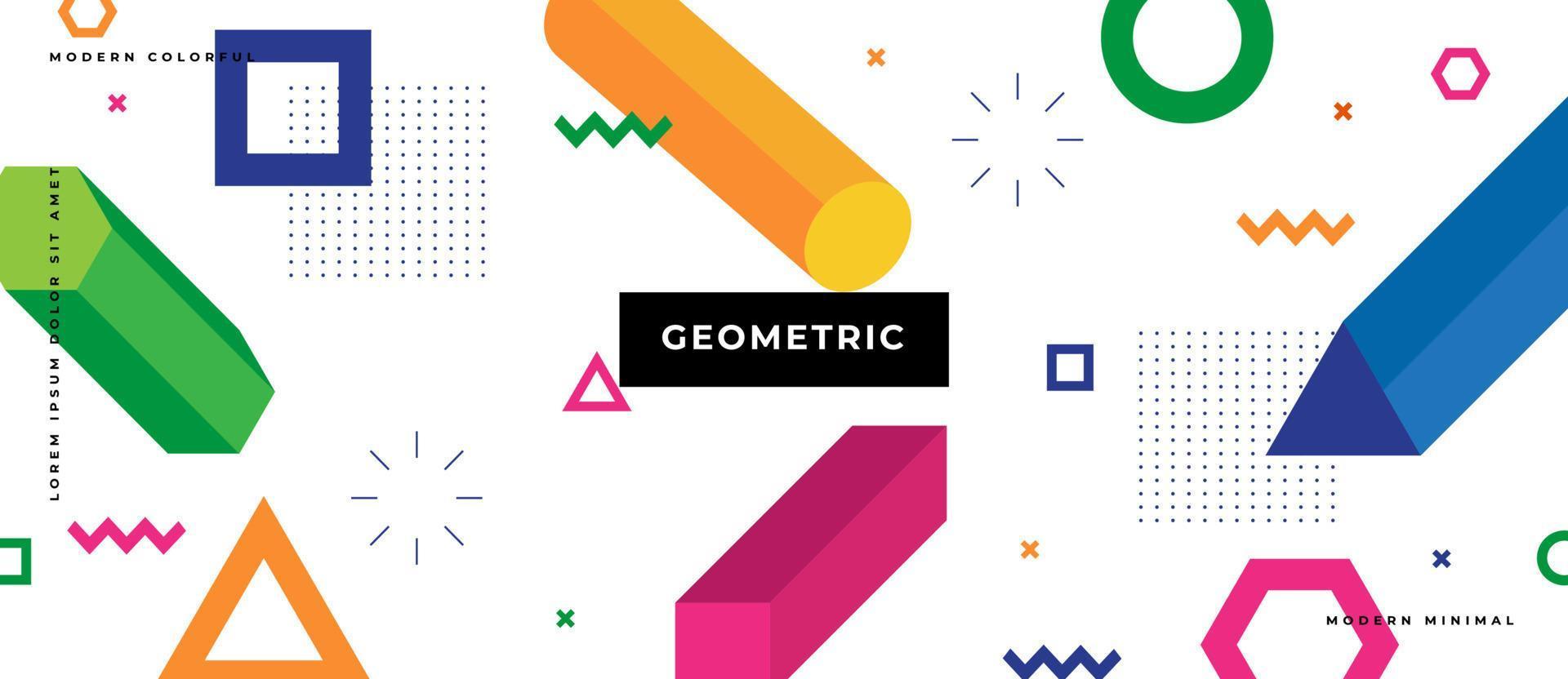 Colección de patrones sin fisuras de memphis 3d. diferentes formas geométricas de patrones sin fisuras. vector