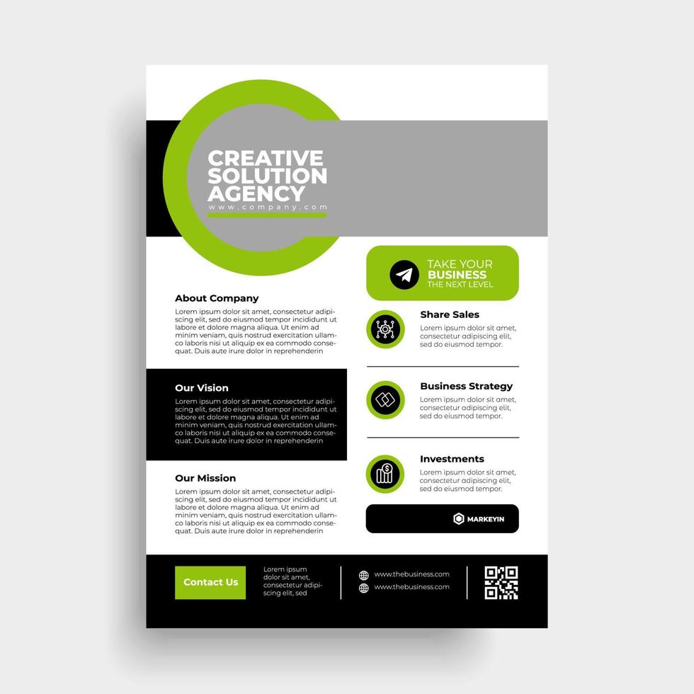 Business flyer layout template in a4 size modern brochure cover design vector