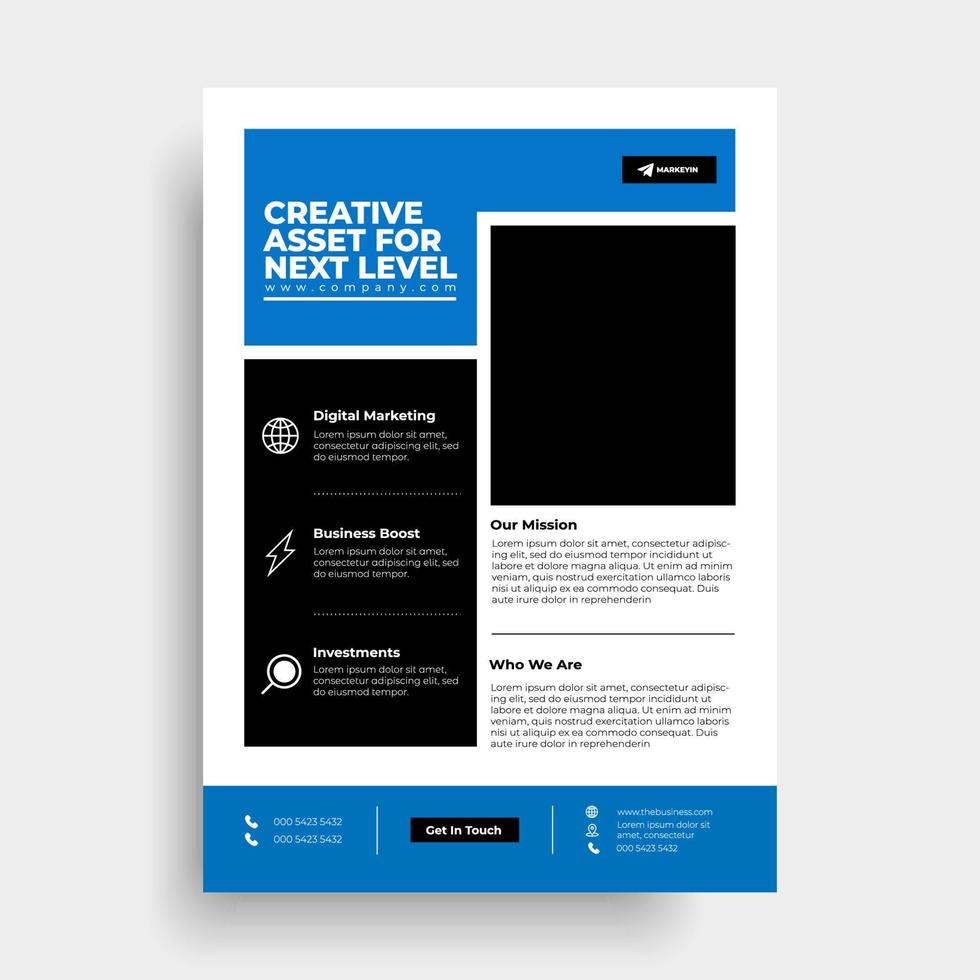 Vector Brochure Flyer design Layout template, size A4, Front page and back page, Easy to use and edit.