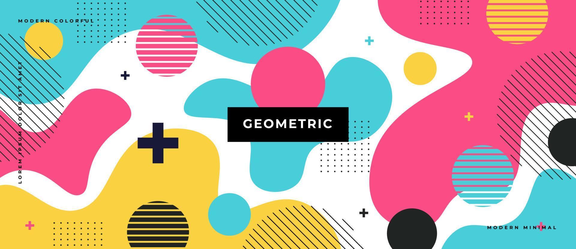 Memphis geometric design elements. Retro 80-90s trends funky designs, universal geometric shapes set, constructivism memphis print symbols collection background. vector