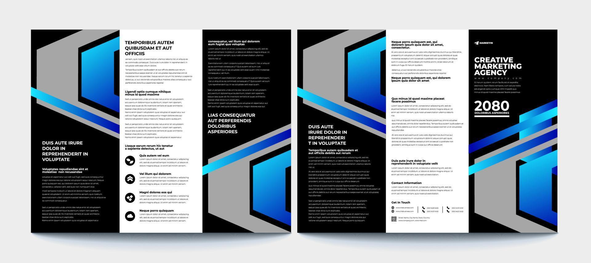 Business tri-fold brochure layout design ,vector a4 brochure template vector