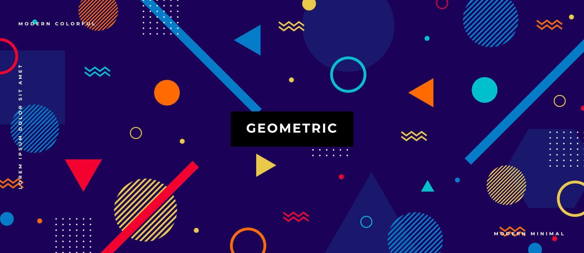 Abstract 80 style background with colorful geometric shapes. Illustration for hipsters Memphis style vector