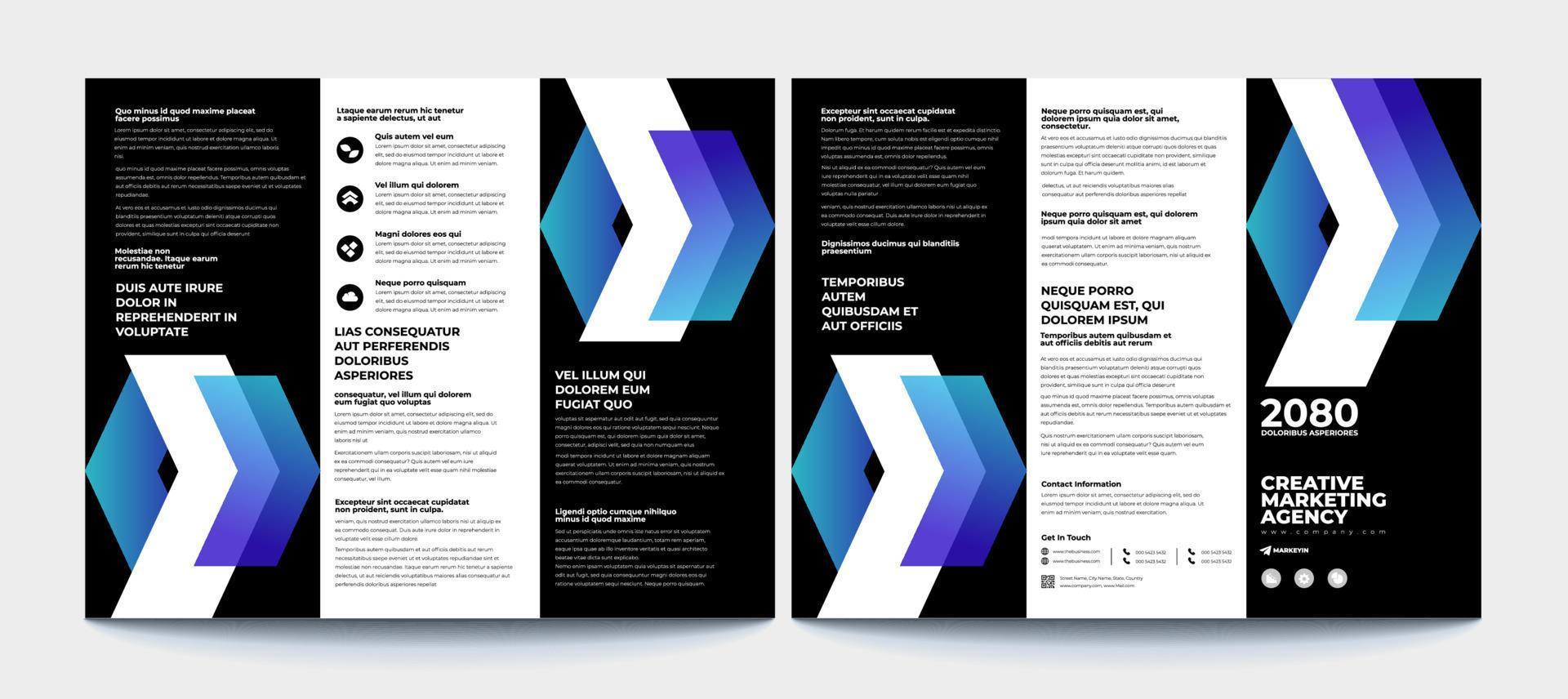 Tri-fold brochure template design. vector