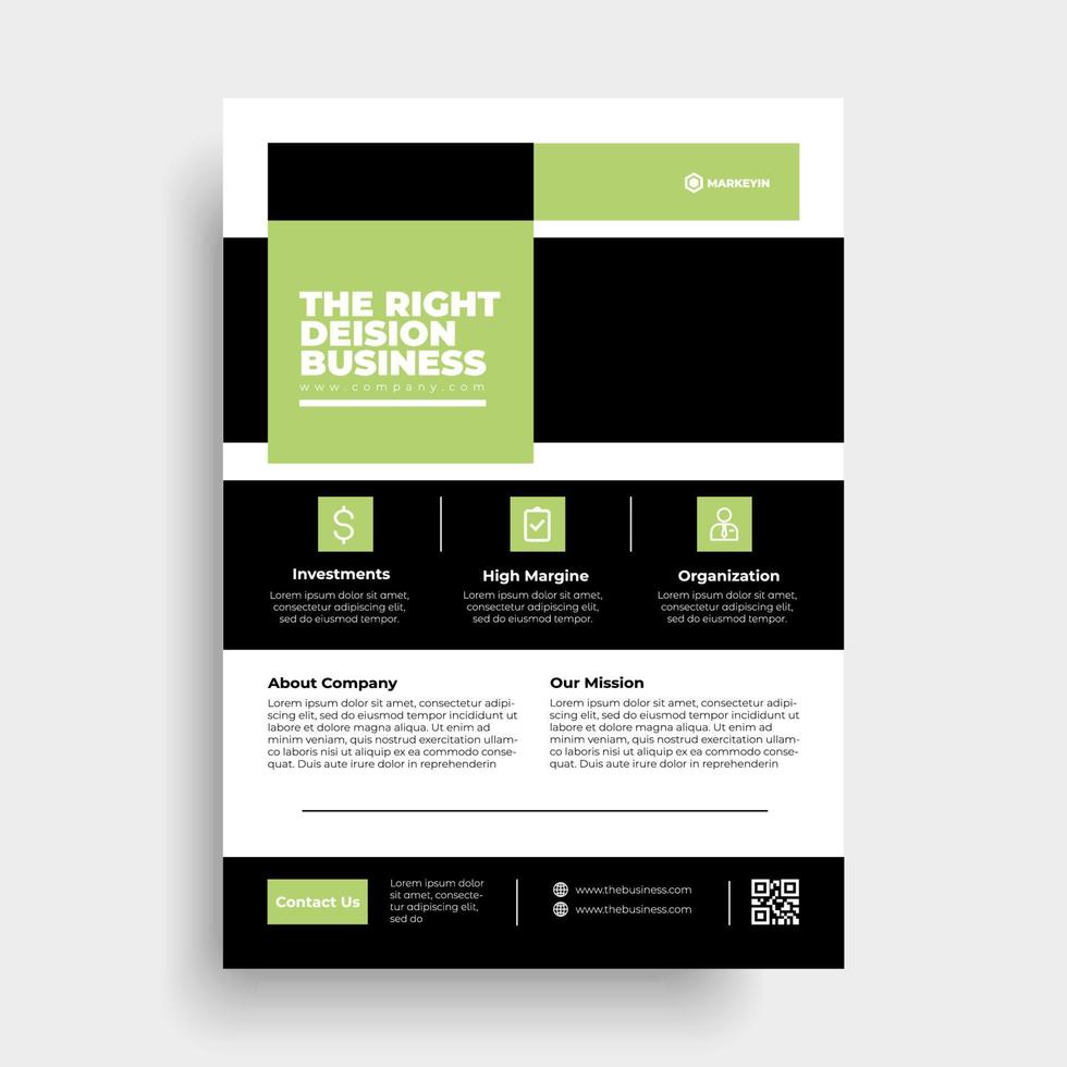 Corporate brochure flyer design layout template in A4 size vector