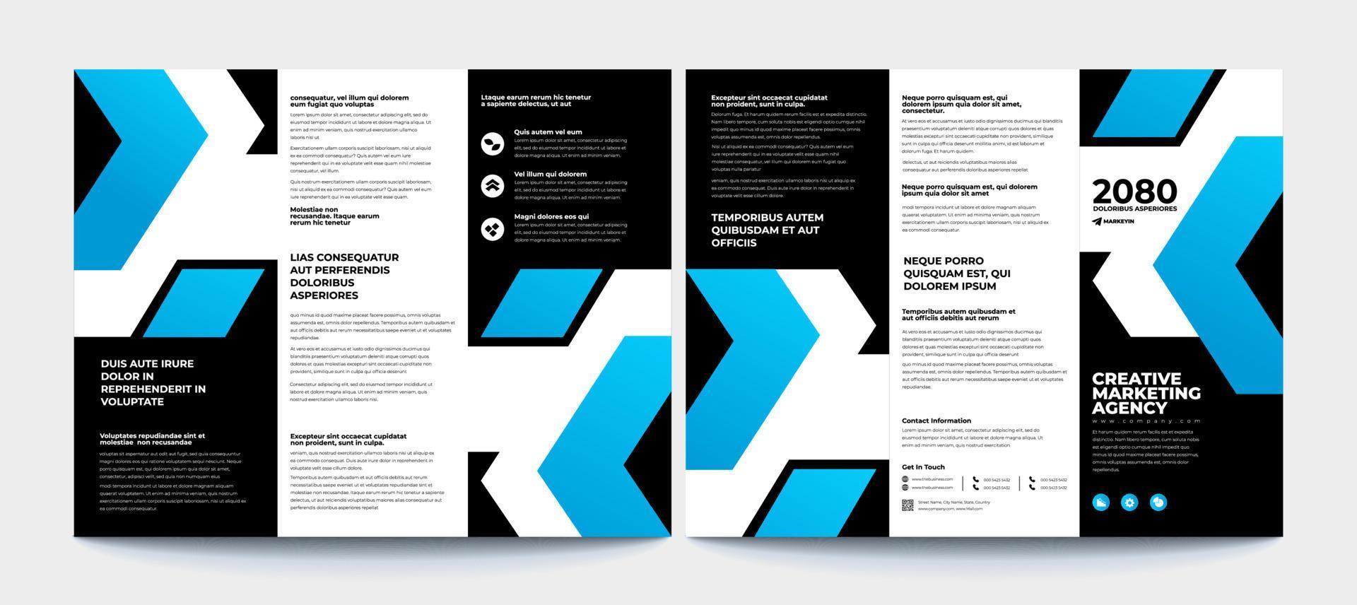 Creative Corporate Business Trifold Flyer Brochure Template Design, Abstract Business Trifold Brochure, Vector Brochure Template Design.