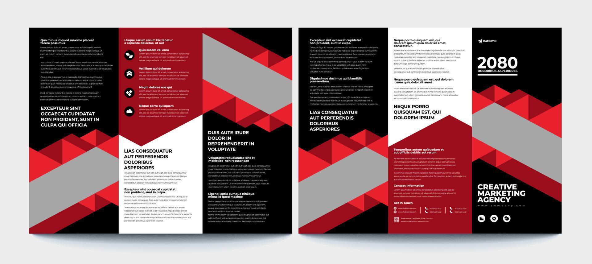Business Brochure Template in Tri Fold Layout. Corporate Design Leaflet with replaceable image. vector