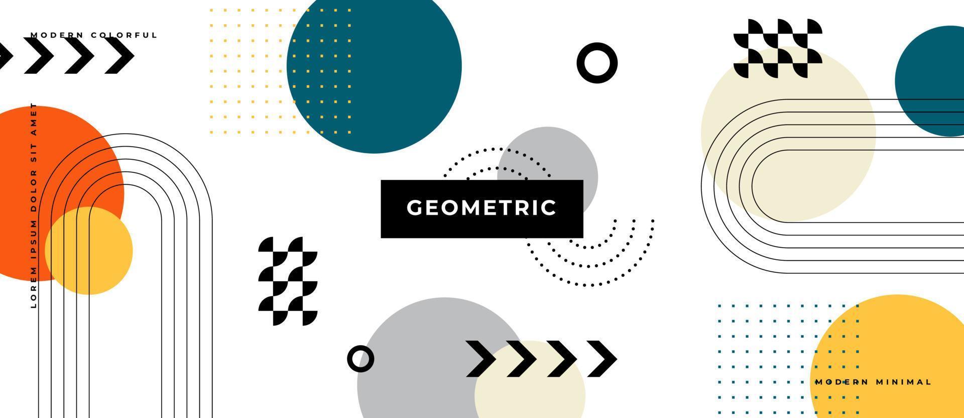 Composición y formas geométricas abstractas de bauhaus o memphis. elementos retro, patrón geométrico, diseño de fondo vector geométrico.