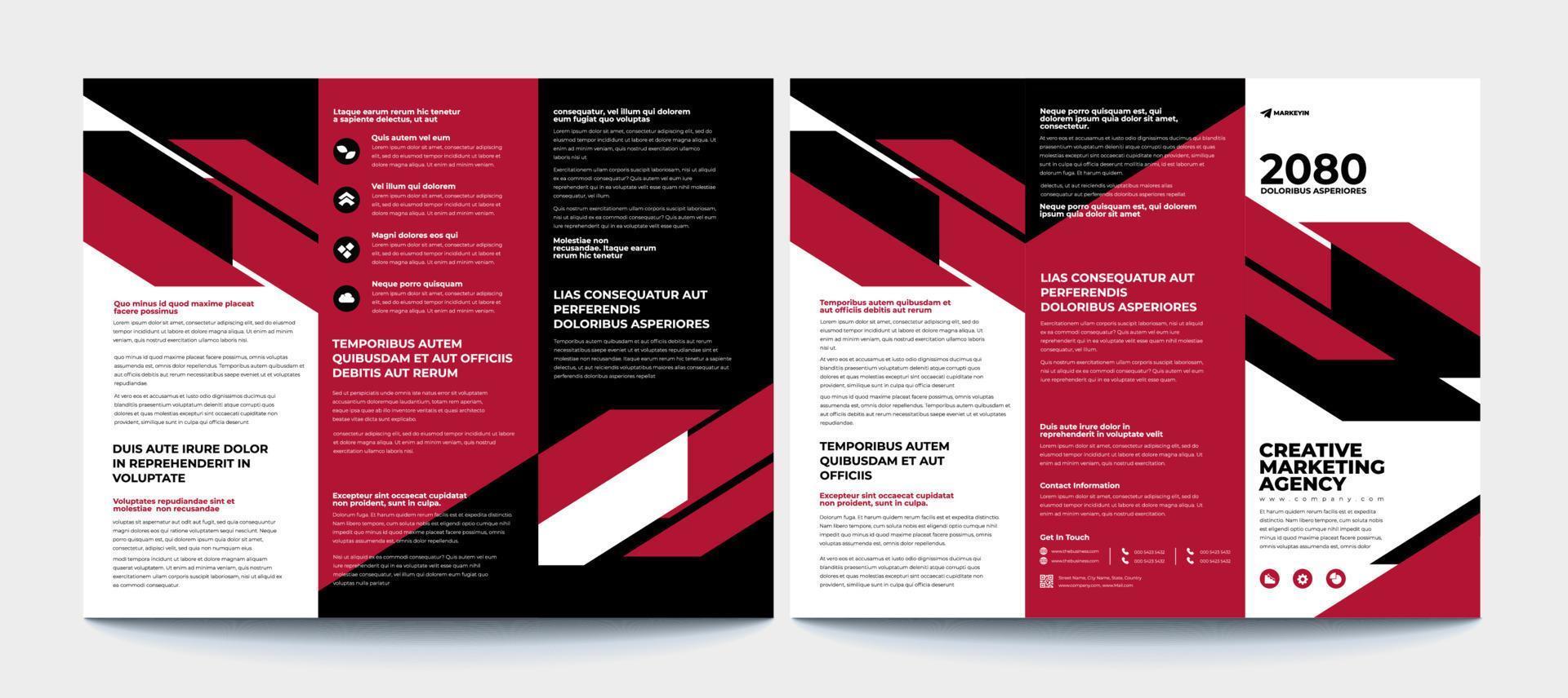Trifold Business Brochure template. vector