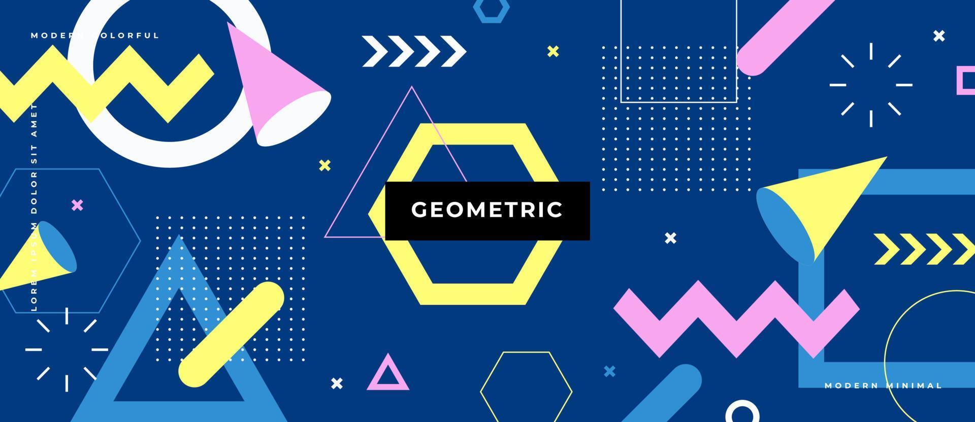 Memphis style, Abstract geometric pattern with geometric shapes. 80s retro futurism style. Vector illustration background.