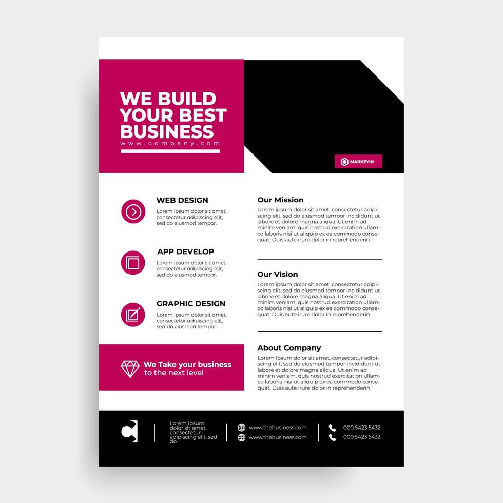 Modern Case Study Template, Flyer Template, Double Side Flyer, Brochure Cover, Poster design with Case Study Booklet vector