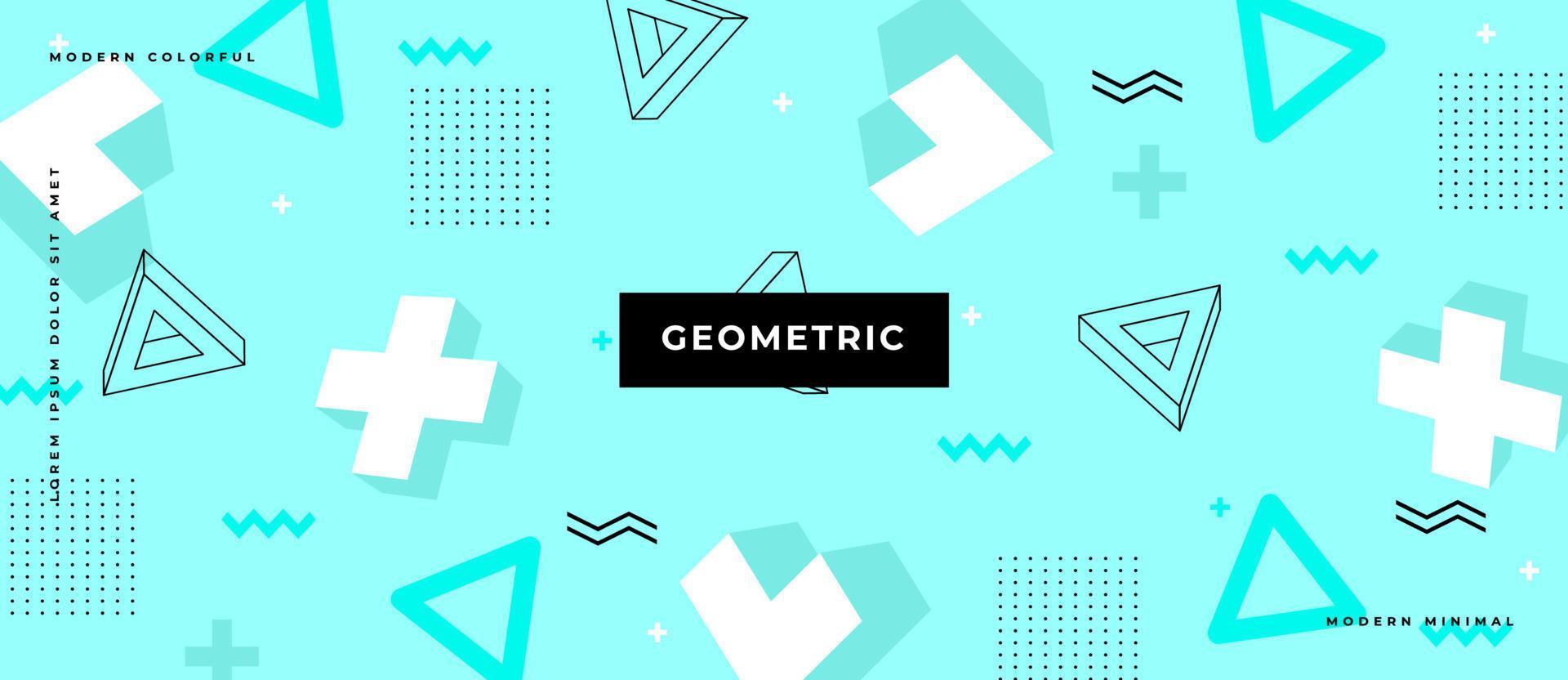 Geometric shapes. Set of memphis shapes, dots, lines design elements. vector