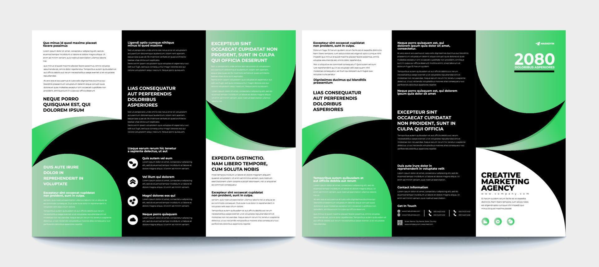 Brochure design, brochure template, creative tri-fold, trend brochure vector