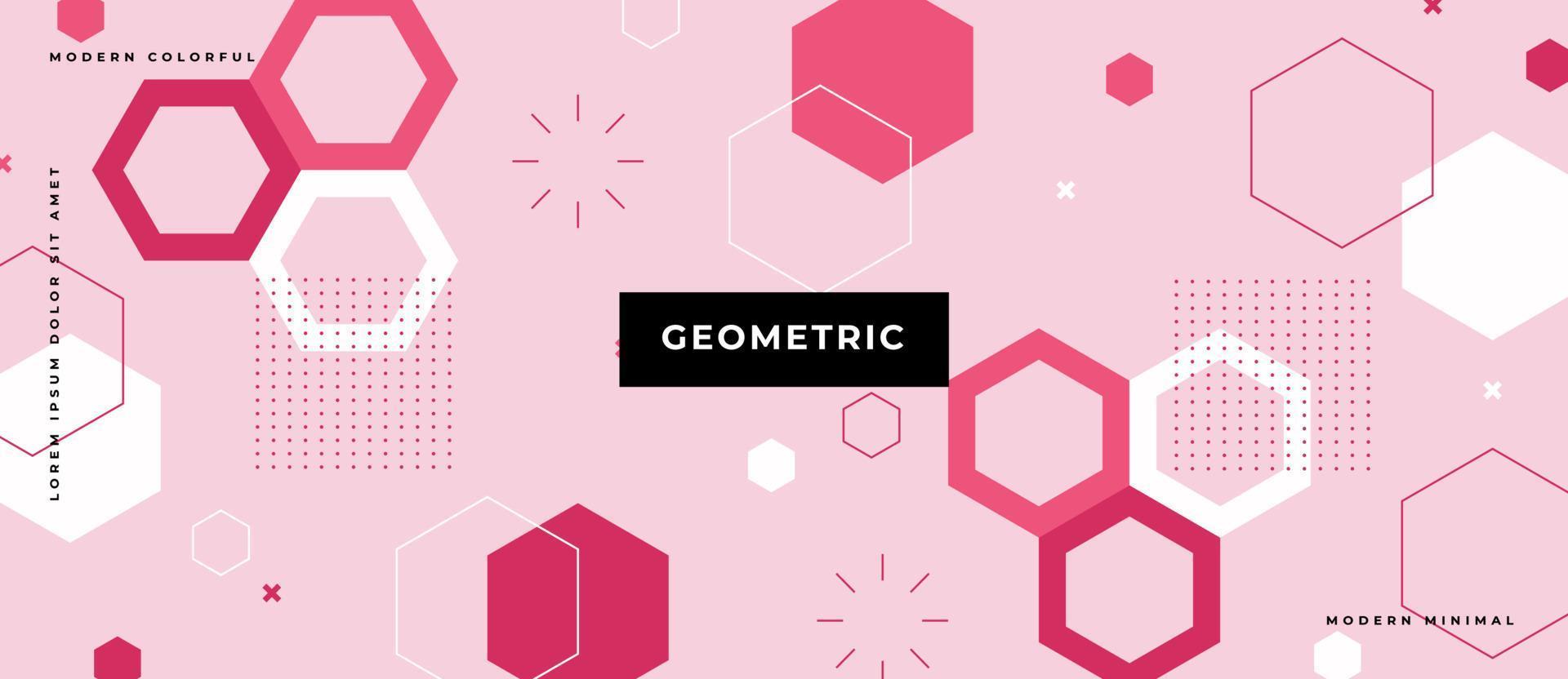 Abstract 80 style background with colorful geometric hexagon shapes, line, dot Illustration for hipsters Memphis style. vector