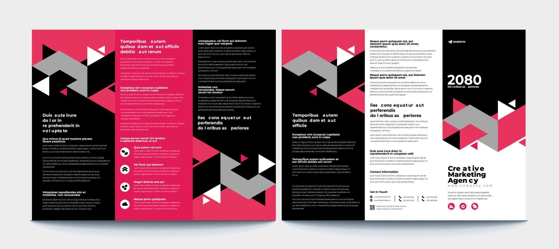 Tri-Fold Brochure Design Template vector