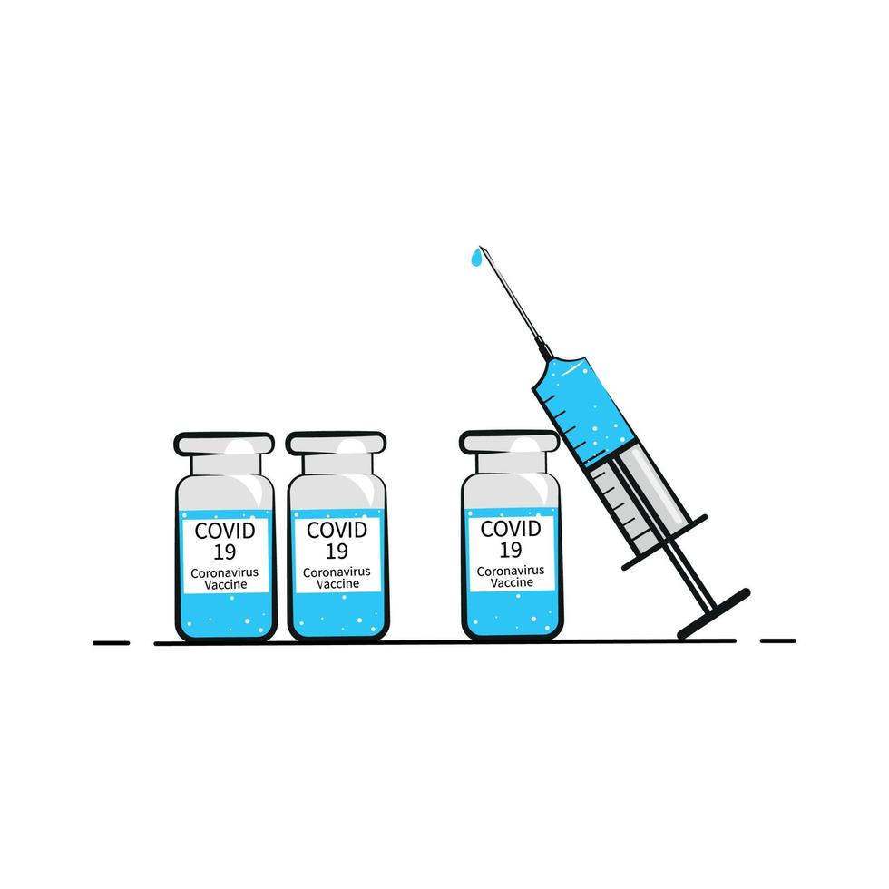 vacunación contra el concepto de infección por coronavirus. revaccinaton. tercera dosis adicional. dosis destructora. ilustración vectorial. vector