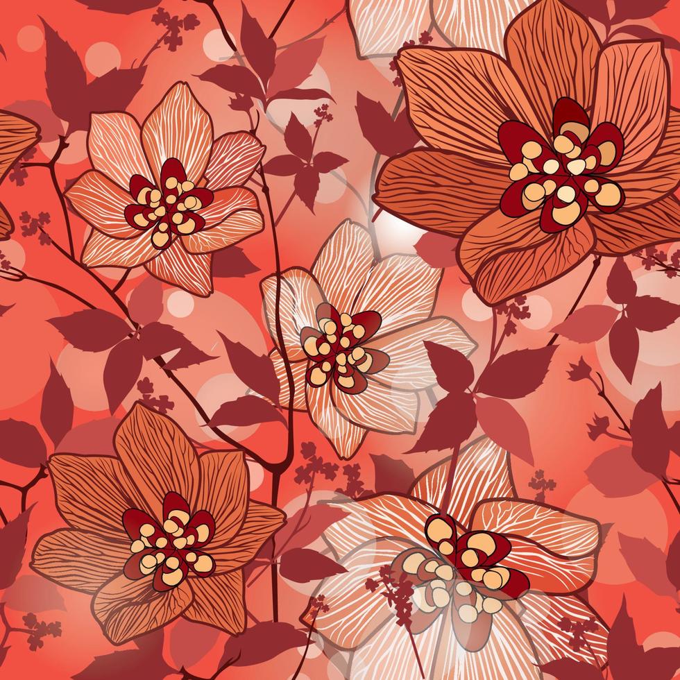 Floral seamless pattern. Flower background. Flourish garden texture vector