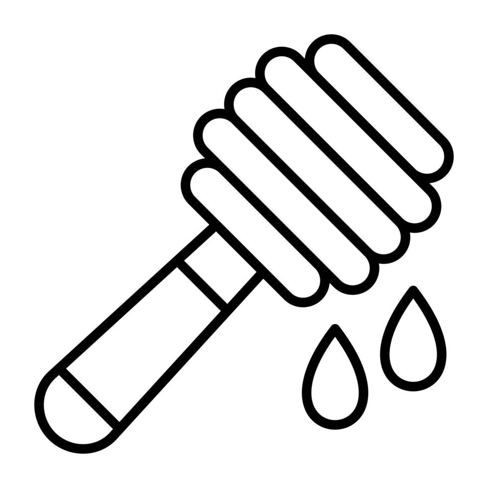 Honey Dipper Line Icon vector