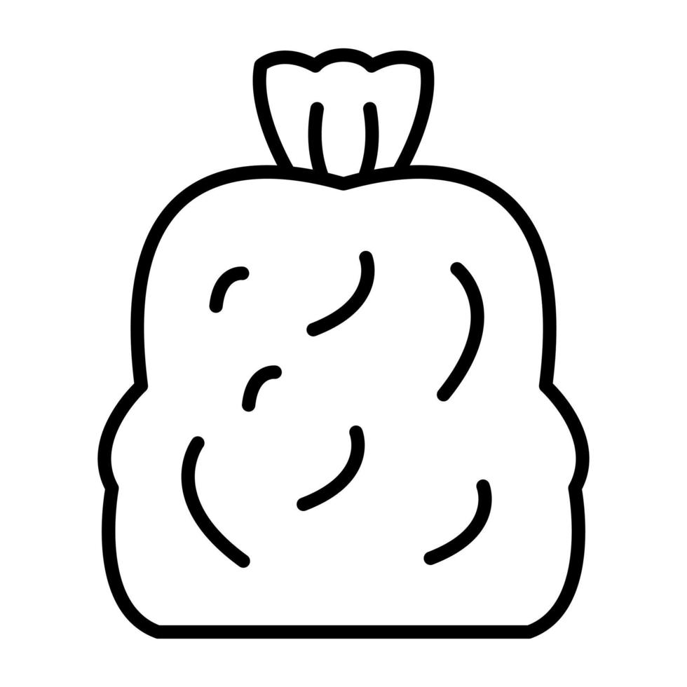 icono de línea de bolsa de basura vector