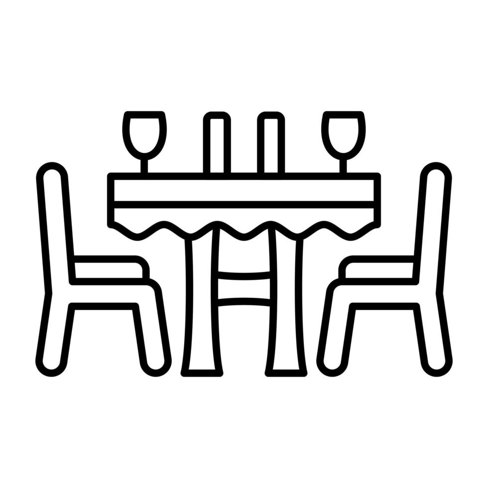 Dinner Table Line Icon vector