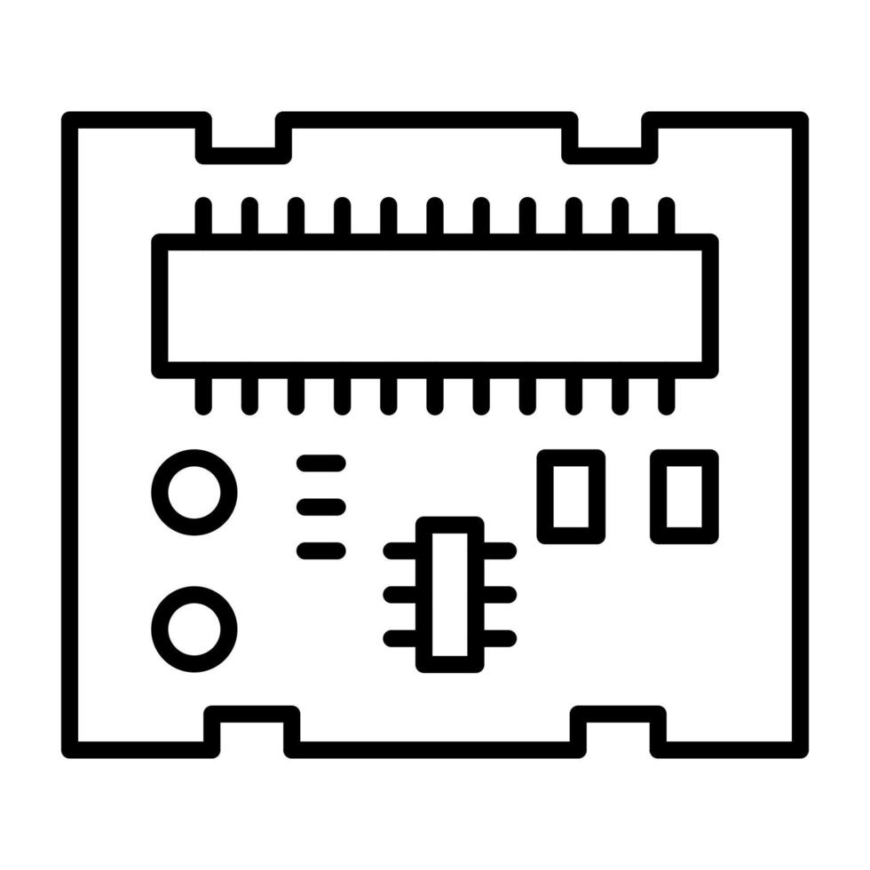 icono de línea de placa pcb vector