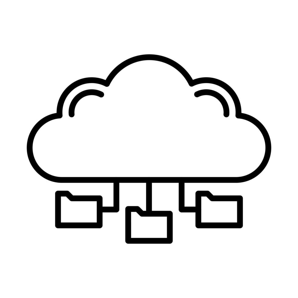 Cloud Data Line Icon vector