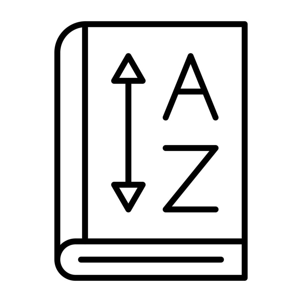 icono de línea de la a a la z vector