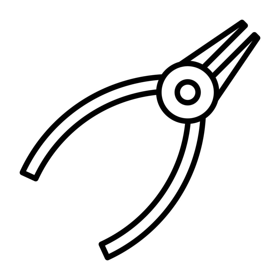 Pliers Line Icon vector