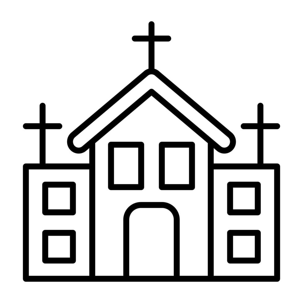 icono de la línea de la iglesia vector