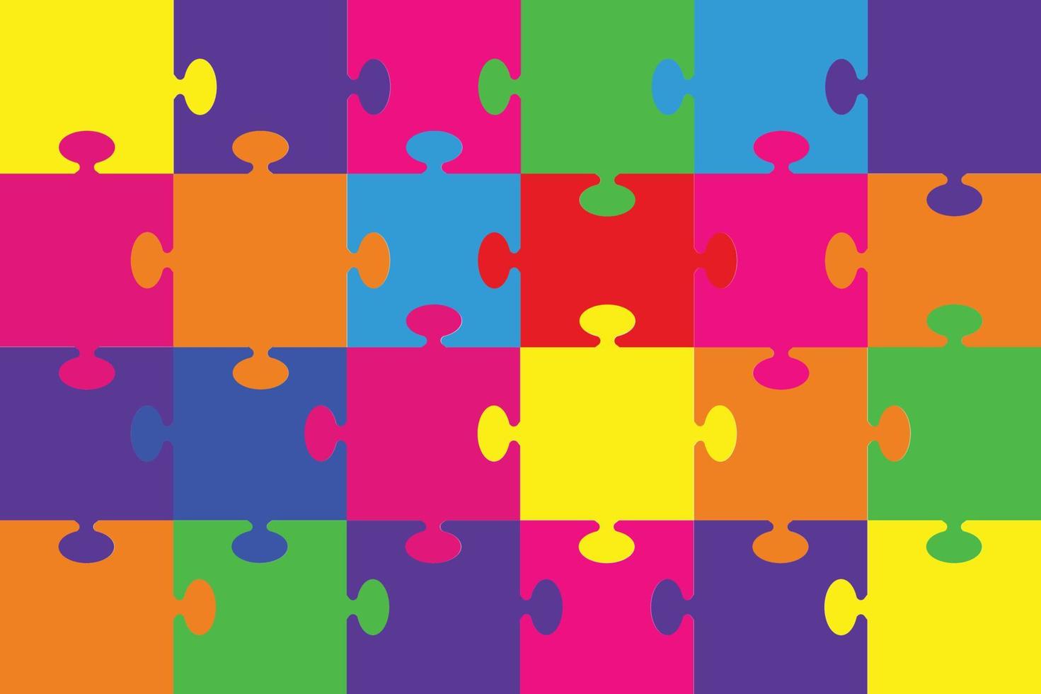 Colorful Puzzle Pieces Cutouts Background vector