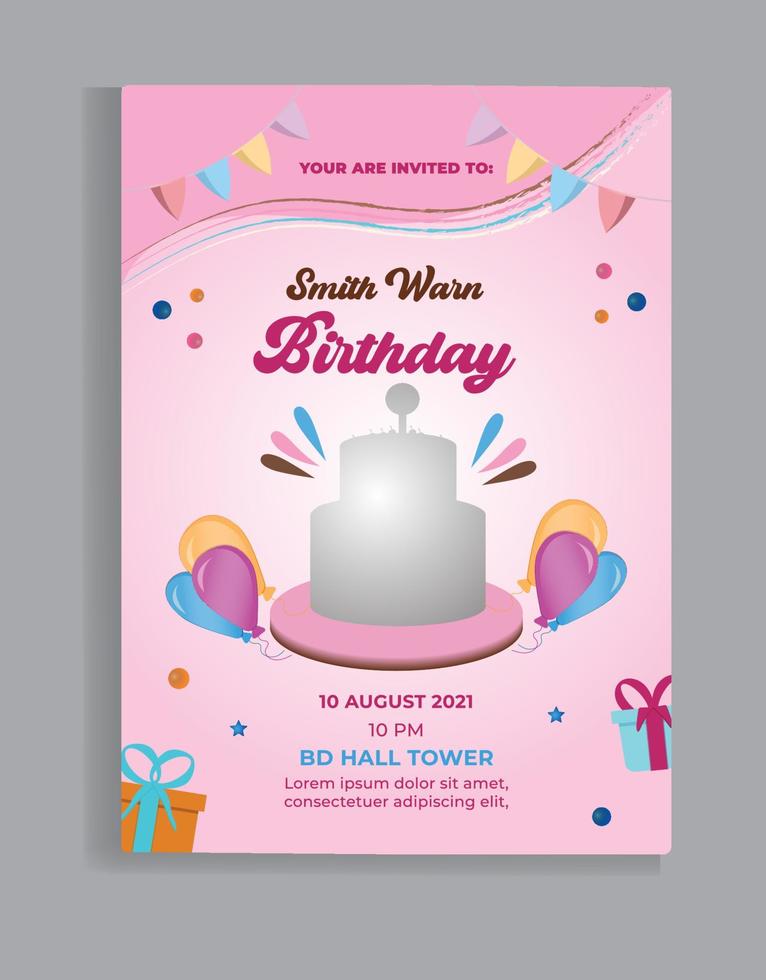 Birthday Party Invitation Template vector
