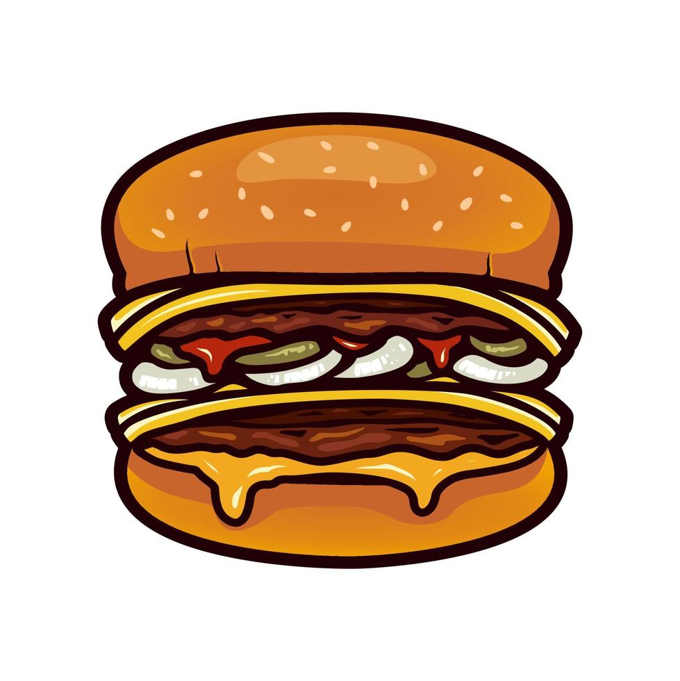 plantilla de vector de logotipo de hamburguesa, elemento de diseño para logotipo, cartel, tarjeta, banner, emblema, camiseta. ilustración vectorial