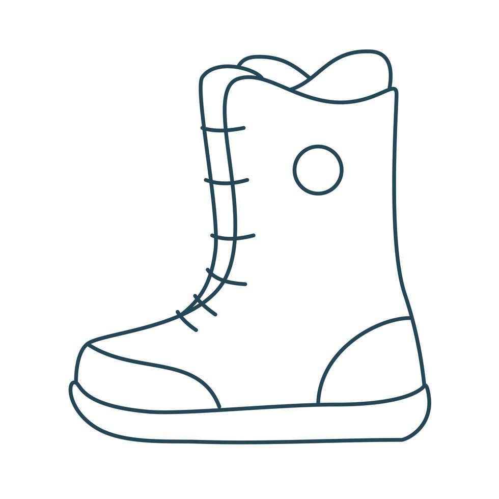 Outline snowboard boot icon. Editable Stroke - stock vector