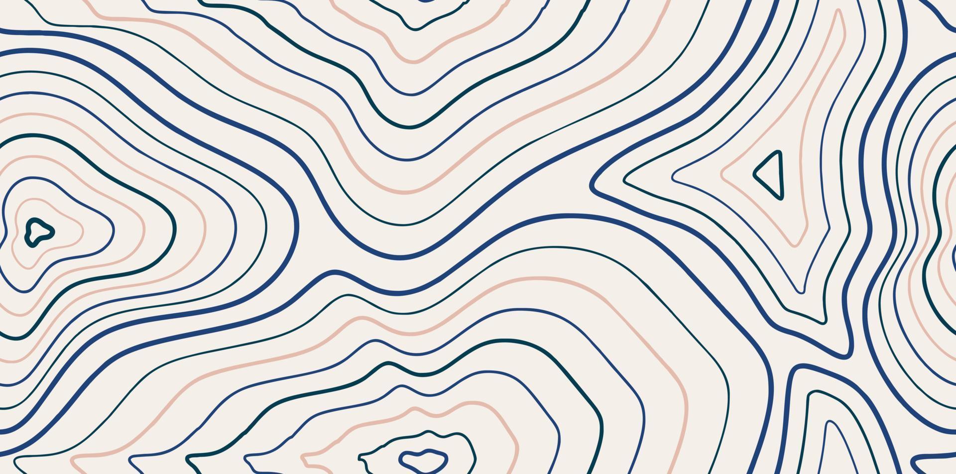 Mapa topográfico de patrones sin fisuras en estilo dibujado a mano. vector