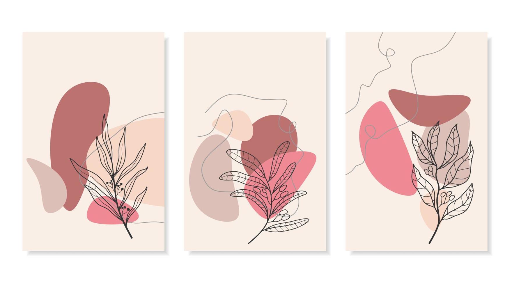 minimalistic geometric frames hand painted vector